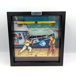 Pixel Frames Street Fighter II Ken Stage Boat Scene Shadow Box Art 9x9" Capcom